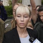 Sherri Papini leaves a federal courthouse Monday after Judge William Shubb sentenced her to 18 months in federal prison for faking her own kidnapping in 2016. Rich Pedroncelli/AP