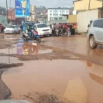 The potholes form an obstacle course for drivers on some roads